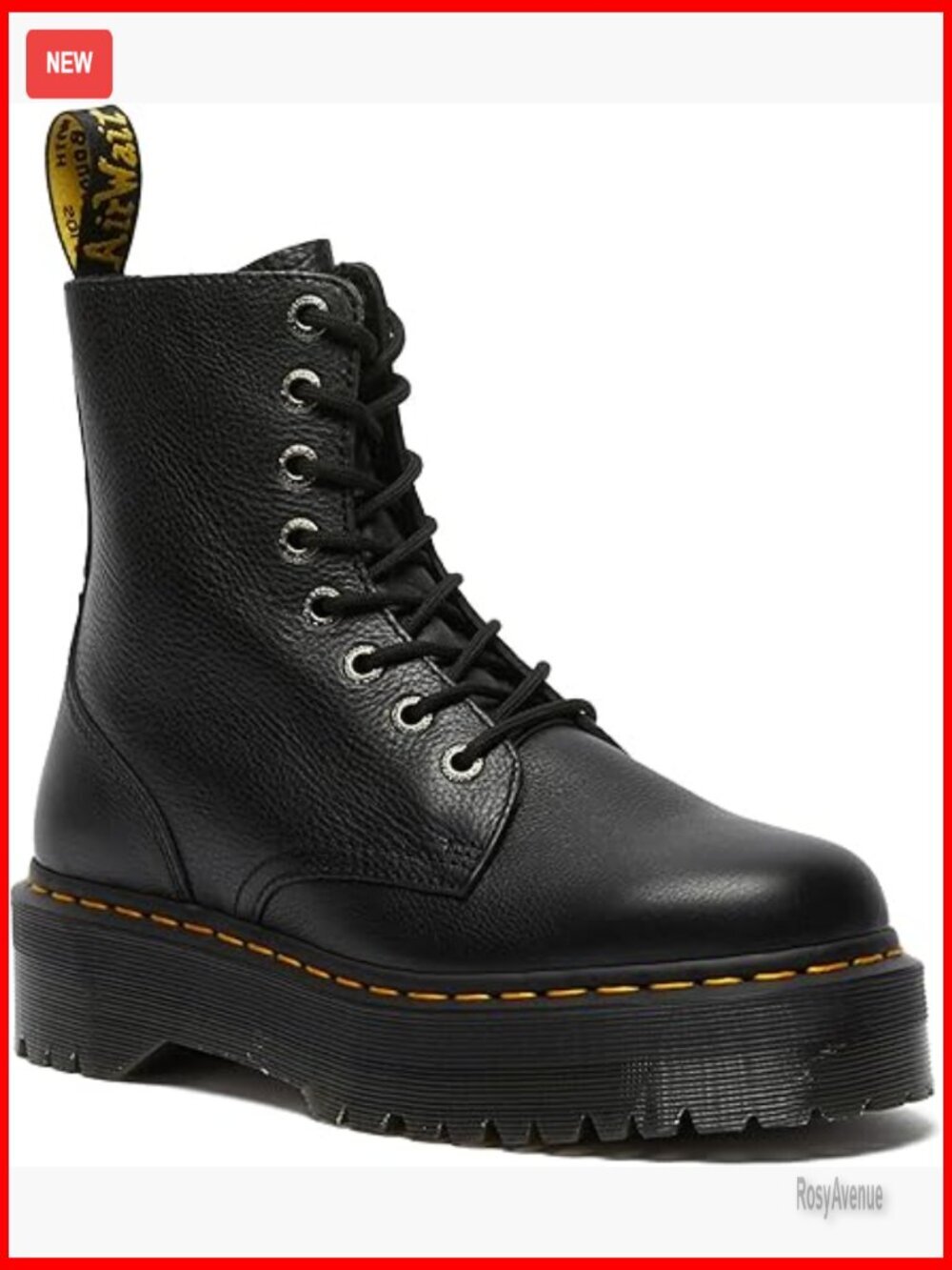Unisex Combat Boots Platform Heel Lace-Up Leather Ankle Boots